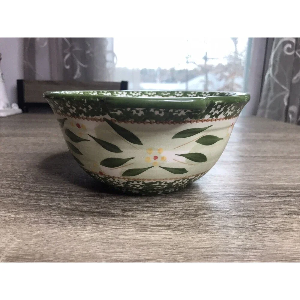 Temptations Bakeware Old World Green 1 Qt Bowl With Wire Basket